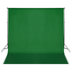 vidaXL Zeleno Platno / Ozadje za Fotografiranje z Ogrodjem 600 x 300 cm