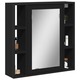 vidaXL Kopalniška omarica z ogledalom črna 60x16x60 cm
