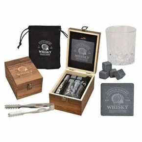 Set za viski v leseni škatli 7 kos