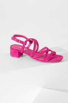 Sandali Answear Lab roza barva - roza. Sandali iz kolekcije Answear Lab. Model izdelan iz imitacije semiša.