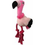 Igrača Dog Fantasy Silent Squeak roza flamingo 27 cm