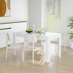 Jedilna miza visok sijaj bela 140x74,5x76 cm iverna plošča