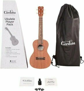 Cordoba Ukulele Player Pack Concert Koncertne ukulele Natural