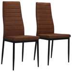 vidaXL Jedilni stoli 2 kosa blago rjave barve