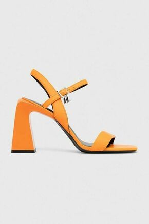 Usnjene visoke pete Karl Lagerfeld ASTRA NOVA oranžna barva