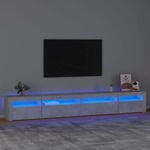 vidaXL TV omarica z LED lučkami betonsko siva 270x35x40 cm