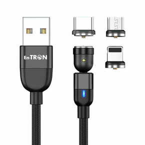 En-TRON USB vrtljiv magnetni kabel 540° 3v1