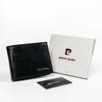 Pierre Cardin Priročna, zložljiva moška denarnica iz pravega usnja, RFID