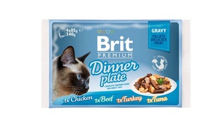 Brit Premium Cat Delicate Fillets in Gravy Dinner Plate - 340 g