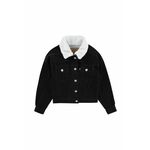 Otroška jeans jakna Levi's črna barva - črna. Otroški jakna iz kolekcije Levi's. Prehoden model, izdelan iz gladkega materiala.