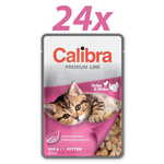 Calibra Kitten, mokra hrana za mačke, puran &amp; piščanec, 24 x 100 g