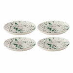 Beli/zeleni desertni lončeni krožniki v kompletu 4 ks ø 18 cm Carnival – Ladelle