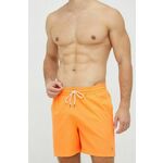 Kopalne kratke hlače Polo Ralph Lauren oranžna barva - oranžna. Kopalne kratke hlače iz kolekcije Polo Ralph Lauren, izdelane iz gladke tkanine. Model iz hitro sušečega se recikliranega materiala.