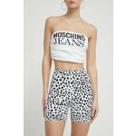 Kratke hlače Moschino Jeans ženski - pisana. Kratke hlače iz kolekcije Moschino Jeans, izdelane iz vzorčaste pletenine. Model iz tkanine, odporne na gubanje.