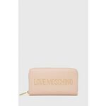 Denarnica Love Moschino ženski, roza barva - roza. Velika denarnica iz kolekcije Love Moschino. Model izdelan iz ekološkega usnja.
