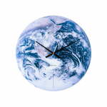 Stenska ura Karlsson Earth - modra. Stenska ura iz kolekcije Karlsson. Model izdelan iz stekla.