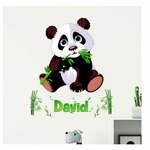 Komplet stenskih nalepk s pando in črkami Ambiance Bamboo