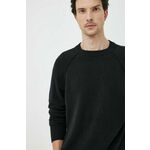 Volnen pulover Calvin Klein moški, črna barva - črna. Pulover iz kolekcije Calvin Klein. Model izdelan iz tanke pletenine. Zaradi svoje visoke termoregulacijske sposobnosti vam volna pomaga ohranjati toploto, ko je hladno, in svežino, ko je toplo.