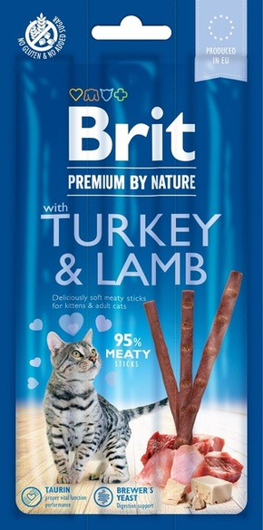 Priboljšek Brit Premium by Nature Cat puran in jagnjetina