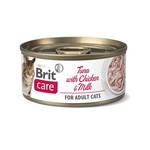 Konzerva Brit Care Cat tuna in piščanec z mlekom, fileji 70g