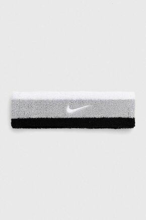 Naglavni trak Nike siva barva - siva. Naglavni trak iz kolekcije Nike. Model izdelan iz prožnega