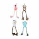 WEBHIDDENBRAND Pet Toys plišasta vrv igrača za pse, opica/lev/slon/flamingo, 42 cm