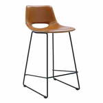 Barski stoli v kompletu 2 ks iz umetnega usnja v konjak rjavi barvi (višina sedeža 65 cm) Zahara – Kave Home