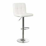 Beli barski stoli v kompletu z nastavljivo višino 2 ks iz umetnega usnja (višina sedeža 93 cm) – Casa Selección