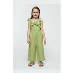 Otroška platnena obleka Mayoral zelena barva - zelena. Otroške kombinezon iz kolekcije Mayoral, izdelan iz enobarvne tkanine. Model iz izjemno udobne, zračne tkanine.