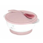Kikkaboo Suction Bowl &amp; Heat Sensing Spoon jedilni set 4 m+ Pink 2 kos