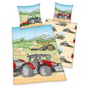 Herding Traktor otroška bombažna posteljnina