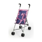 voziček za punčke reig dežnik modra roza lepotne pike
