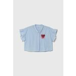 Otroška srajca Pinko Up - modra. Otroški srajca iz kolekcije Pinko Up, izdelana iz vzorčaste tkanine. Model iz izjemno udobne tkanine z visoko vsebnostjo bombaža.