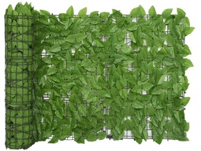 VIDAXL Balkonsko platno z zelenim listjem 400x75 cm