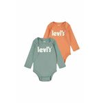 Body za dojenčka Levi's 2-pack - zelena. Body za dojenčka iz kolekcije Levi's. Model izdelan iz pletenine s potiskom.
