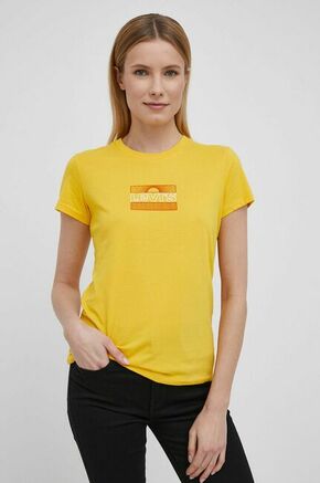 Levi's bombažna majica - rumena. T-shirt iz zbirke Levi's. Model narejen iz rahlo elastična tkanina.
