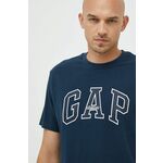 Bombažna kratka majica GAP mornarsko modra barva - mornarsko modra. Kratka majica iz kolekcije GAP. Model izdelan iz tanke, rahlo elastične pletenine.