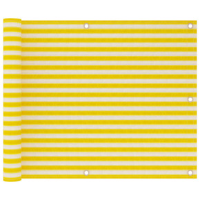 Shumee Balkonski zaslon rumena in bela 75x300 cm HDPE