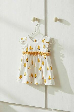 Obleka za dojenčka Mayoral Newborn rumena barva - rumena. Obleka za dojenčke iz kolekcije Mayoral Newborn. Nabran model