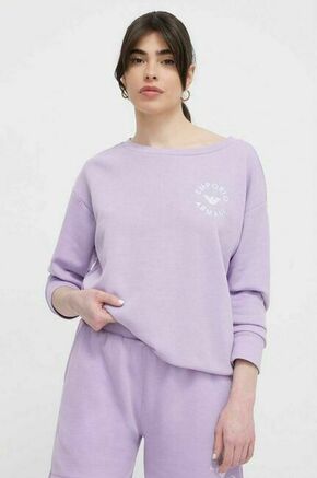 Majica za na plažo Emporio Armani Underwear vijolična barva - vijolična. Bluza za na plažo iz kolekcije Emporio Armani Underwear. Model izdelan iz materiala z nalepko. Izjemno udobna tkanina z visoko vsebnostjo bombaža.