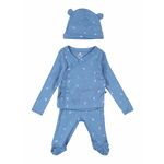 GAP otroška bombažna pižama - modra. Otroška Pižama iz kolekcije GAP. Model izdelan iz vzorčaste pletenine. Vključena kapa.