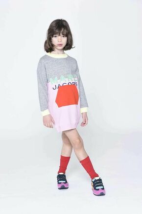 Otroška bombažna obleka Marc Jacobs - pisana. Otroška Obleka iz kolekcije Marc Jacobs. Ohlapen model izdelan iz vzorčaste pletenine.
