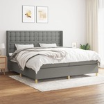 Box spring postelja z vzmetnico temno siva 200x200 cm blago - vidaXL - Siva - 93,23 - 200 x 200 cm - vidaXL