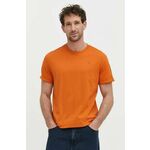 Bombažna kratka majica G-Star Raw moški, oranžna barva - oranžna. Lahkotna kratka majica iz kolekcije G-Star Raw, izdelana iz pletenine, prijetne na otip. Model iz izjemno udobne bombažne tkanine.