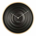 Karlsson stenska ura - črna. Stenska ura iz kolekcije Karlsson. Model izdelan iz lesa in umetne snovi.