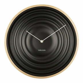 Karlsson stenska ura - črna. Stenska ura iz kolekcije Karlsson. Model izdelan iz lesa in umetne snovi.