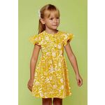 Otroška obleka Mayoral rumena barva - rumena. Otroški obleka iz kolekcije Mayoral. Nabran model, izdelan iz vzorčaste tkanine.