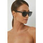 Sončna očala Versace ženska, črna barva - črna. Sončna očala iz kolekcije Versace. Model s enobarvnimi stekli in okvirji iz kombinacije umetne snovi in kovine. Ima filter UV 400.