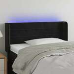 Greatstore LED posteljno vzglavje črno 93x16x78/88 cm žamet