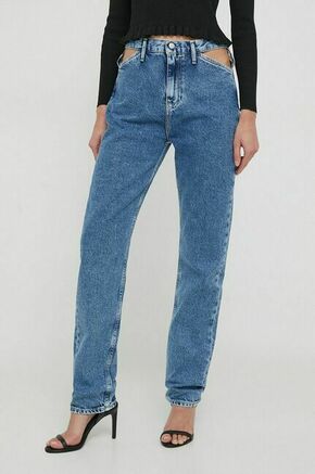 Kavbojke Calvin Klein Jeans ženski - modra. Kavbojke iz kolekcije Calvin Klein Jeans straight kroja